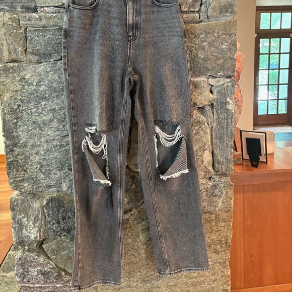 PACSUN GRAY RIPPED 90'S BOYFRIEND JEANS SZ 27 - Picture 2 of 5